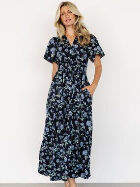 Baltic Born Kristin Maxi Dress | Navy Floral Size MM